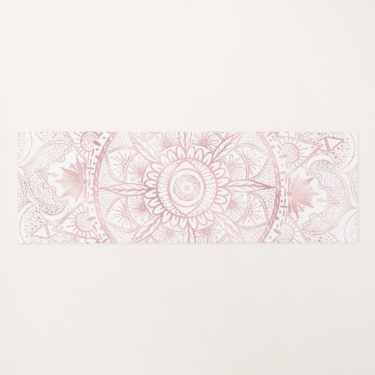 Elegant Wit Rose Goud Oog Zon Maan Mandala Yogamat (Achterkant (horizontaal))