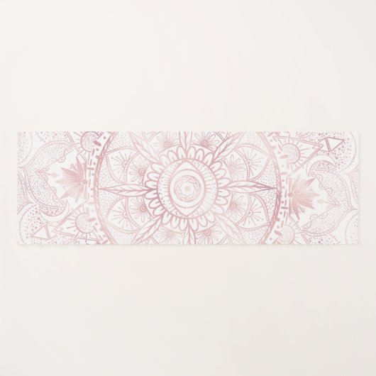Elegant Wit Rose Goud Oog Zon Maan Mandala Yogamat (Voorkant (horizontaal))
