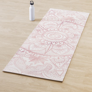 Elegant Wit Rose Goud Oog Zon Maan Mandala Yogamat