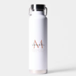 Elegant Wit Rose Goud Zwart Eenvoudig Monogram Naa Waterfles<br><div class="desc">Dit eenvoudige,  elegante,  stijlvolle rozen gouden,  witte en zwarte ontwerp is voorzien van uw persoonlijke naam,  monogram en zakelijke titel in trendy,  stijlvolle topografie. Dit item kan worden en een uitstekend cadeau voor u,  uw familie en vrienden.</div>