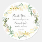 Elegant wit rose Vrijgezellenfeest dank u Ronde Sticker (Voorkant)