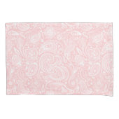 Elegant Wit &  Roze Bloem Paisley Patroon Kussensloop (Voorkant)