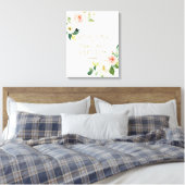 Elegant wit roze bloem welkom doopsel bord canvas afdruk (Insitu (Slaapkamer))
