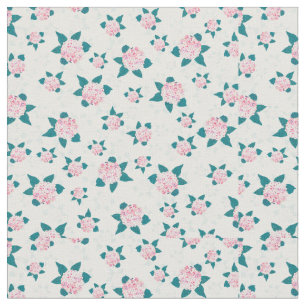 Elegant wit roze bloemen Hydrangea Floral Stof