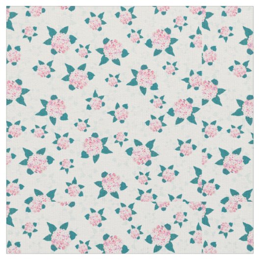 Elegant wit roze bloemen Hydrangea Floral Stof (Close Up)