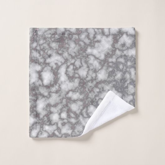 Elegant Wit Roze Marmer Bad Handdoek (Wasdoekje)