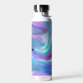 Elegant Wit Ruw Tekst Holografisch Gepersonaliseer Waterfles (Links)