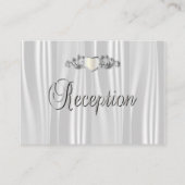 Elegant wit satijn informatiekaartje (Achterkant)