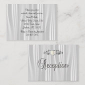 Elegant wit satijn informatiekaartje (Voorkant / Achterkant)