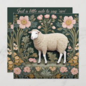 Elegant wit schaap William Morris geïnspireerd (Voorkant / Achterkant)