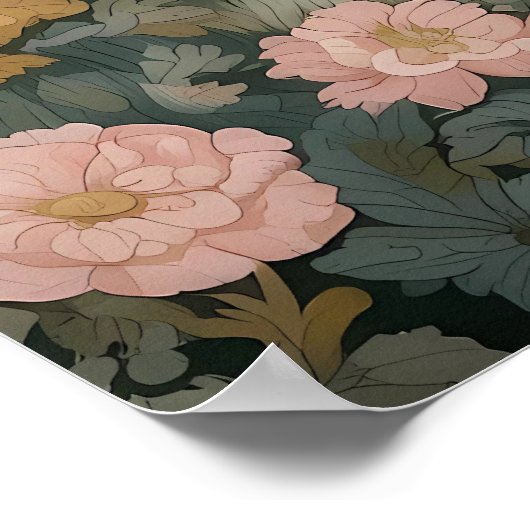 Elegant wit schaap William Morris geïnspireerd Poster (Hoek)