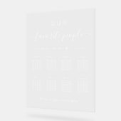 Elegant wit script 8 Tafel Trouwstoel Grafiek Acryl Bord (Hoek)