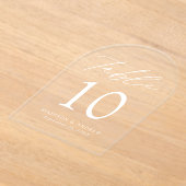 Elegant wit script acryl boog tabel nummer acryl uitnodigingen (Laagn)