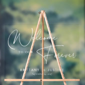 Elegant wit script acryl bruiloft welkom teken acryl bord (Neutraal)