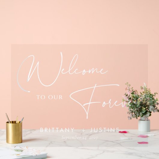 Elegant wit script acryl bruiloft welkom teken acryl bord (Huwelijk)