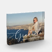 Elegant wit script Afstuderen modern Fotoblokken (Links)