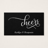 Elegant wit script, bewerkbare zwarte Drink Ticket Visitekaartjes (Achterkant)