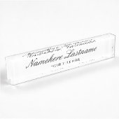 Elegant wit script eenvoudig minimalistisch modern naambordje