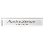 Elegant wit script eenvoudig minimalistisch modern naambordje (Voorkant)