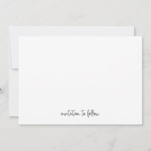 Elegant wit script eenvoudige foto moderne bruilof save the date (Achterkant)