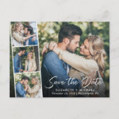 Elegant Wit Script Foto Bruiloft Save the Date Aankondigingskaart (Voorkant)