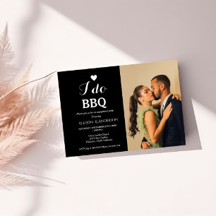 Elegant wit script Ik doe BBQ Verlovingsfeest Kaart