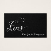 Elegant wit script op zwart, drankkaartjes 2 visitekaartjes (Achterkant)