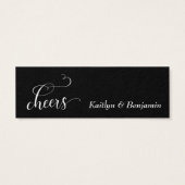 Elegant wit script op zwart, Drink Tickets Mini Visitekaartjes (Achterkant)