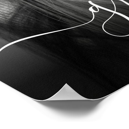 Elegant wit Script Photo Overlay Afstuderen Poster (Hoek)