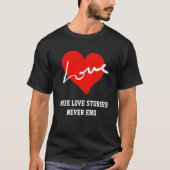 Elegant Wit Script Rood Liefde Hart Valentijns T-shirt (Voorkant)
