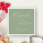 Elegant Wit Script Sage Groene Bruiloft Servetten
