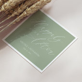 Elegant Wit Script Sage Groene Bruiloft Servetten