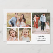 Elegant wit script vrolijke kerstcollage feestdagenkaart (Achterkant)