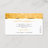 Elegant Wit Sinaasappel Glitter Spark Stars Fancy Visitekaartje (Achterkant)