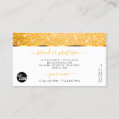 Elegant Wit Sinaasappel Glitter Spark Stars toevoe Visitekaartje (Achterkant)