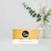 Elegant Wit Sinaasappel Glitter Spark Stars toevoe Visitekaartje (Staand voorkant)