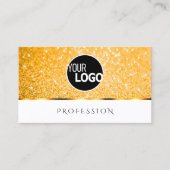 Elegant Wit Sinaasappel Glitter Spark Stars toevoe Visitekaartje (Voorkant)