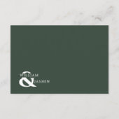 Elegant wit & smaragd groen omrande bruiloft informatiekaartje (Achterkant)