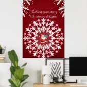 Elegant wit sneeuwvlok ontwerp poster (Thuiskantoor)