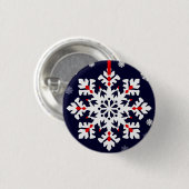 Elegant wit sneeuwvlok Ornament Ronde Button 3,2 Cm (Voorkant /achterkant)