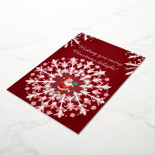 Elegant wit sneeuwvlokontwerp folie feestdagenkaart (Gedraaid)