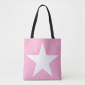 Elegant wit ster ontwerp modern schattig roze tote bag (Voorkant)