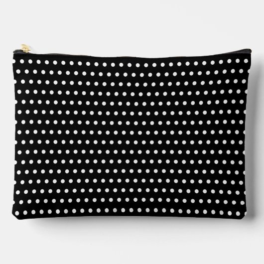 Elegant wit Stippen patroon op zwart Etui (Voorkant)