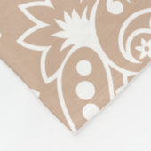 Elegant Wit & Tan  Paisley Patroon Fleece Deken (Hoek)