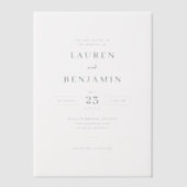 Elegant Wit Typografisch Vellum Uitnodigingen (Voorkant)