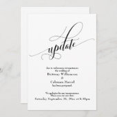 Elegant wit uitgesteld bruiloft update Kaart (Voorkant / Achterkant)