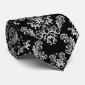 Elegant  wit vocht op zwart stropdas (Opgerold)