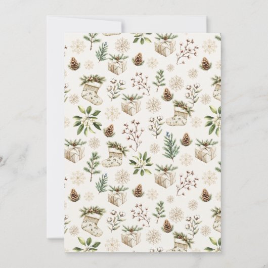 Elegant wit vrolijk klein kerst Baby shower Kaart (Achterkant)