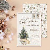 Elegant wit vrolijk klein kerst Baby shower Kaart