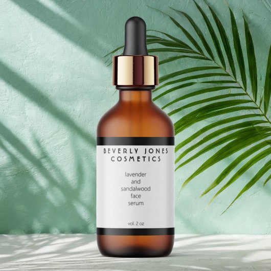 Elegant Wit W Black Border Cosmetics Label